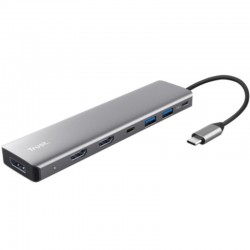 Docking USB Tipo-C Trust Dalyx/ 2xUSB/ 2xHDMI 4K/ 1xDisplayPort/ 1xUSB Tipo-C PD/ Gris Docking USB Tipo-C Trust Dalyx/ 2xUSB/ 2xHDMI 4K/ 1xDisplayPort/ 1xUSB Tipo-C PD/ Gris