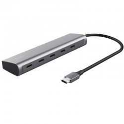 Hub USB Tipo-C Trust Halyx/ 4xUSB Tipo-C/ 1xUSB Tipo-C PD/ Gris Hub USB Tipo-C Trust Halyx/ 4xUSB Tipo-C/ 1xUSB Tipo-C PD/ Gris