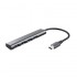 Hub USB Tipo-C Trust Halyx/ 4xUSB/ Gris