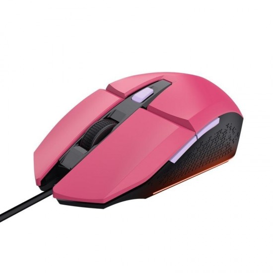 Ratón gaming trust gaming gxt 109 felox/ hasta 6400 dpi/ rosa