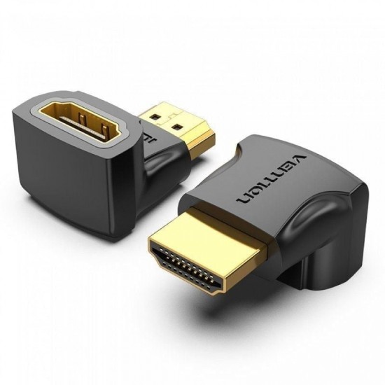 Adaptador hdmi 4k 90º vention aiob0-2/ hdmi macho - hdmi hembra/ pack 2 uds