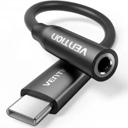 Adaptador Audio Vention BIIBA/ Jack 3.5 Hembra - USB Tipo-C Macho/ 10cm/ Negro Adaptador Audio Vention BIIBA/ Jack 3.5 Hembra - USB Tipo-C Macho/ 10cm/ Negro