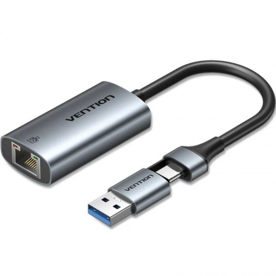 Adaptador usb/usb tipo-c - rj45 vention cfqhb/ 1000mbps Adaptador usb/usb tipo-c - rj45 vention cfqhb/ 1000mbps