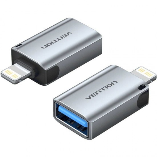 Adaptador otg usb vention cuch0/ usb hembra - lightning macho/ azul