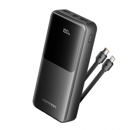 Powerbank 20000mah vention fhpb0/ 22.5w/ negra/ incluye cable usb tipo-c y lightning Powerbank 20000mah vention fhpb0/ 22.5w/ negra/ incluye cable usb tipo-c y lightning