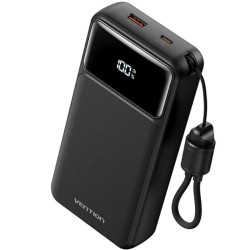 Powerbank 20000mAh Vention XGYB0-40-TY/ 22.5W/ Negra/ Incluye Cable USB Tipo-C Powerbank 20000mAh Vention XGYB0-40-TY/ 22.5W/ Negra/ Incluye Cable USB Tipo-C
