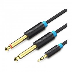 Cable Estéreo Vention BACBI/ Jack 3.5 Macho - 2x Jack 6.5 Macho/ 3m/ Negro Cable Estéreo Vention BACBI/ Jack 3.5 Macho - 2x Jack 6.5 Macho/ 3m/ Negro