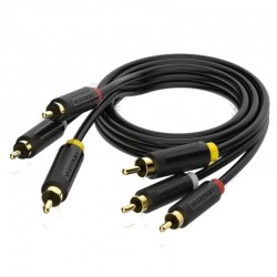 Cable Estéreo Vention BCABH/ 3x RCA Macho - 3x RCA Macho/ 2m/ Negro Cable Estéreo Vention BCABH/ 3x RCA Macho - 3x RCA Macho/ 2m/ Negro