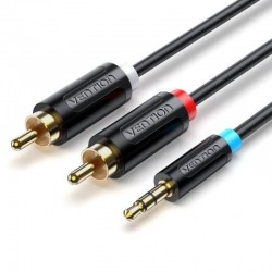 Cable Estéreo Vention BCLBH/ Jack 3.5 Macho - 2x RCA Macho/ 2m/ Negro Cable Estéreo Vention BCLBH/ Jack 3.5 Macho - 2x RCA Macho/ 2m/ Negro