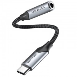 Conversor Vention BGMHF/ Jack 3.5 Hembra - USB Tipo-C Macho/ 1m/ Gris Conversor Vention BGMHF/ Jack 3.5 Hembra - USB Tipo-C Macho/ 1m/ Gris