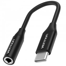Conversor Vention BIHBA/ Jack 3.5 Hembra - USB Tipo-C Macho/ 10cm/ Negro Conversor Vention BIHBA/ Jack 3.5 Hembra - USB Tipo-C Macho/ 10cm/ Negro