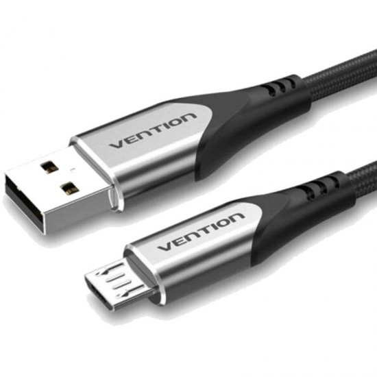 Cable usb 2.0 vention coahf/ usb macho - microusb macho/ hasta 60w/ 480mbps/ 1m/ gris
