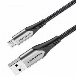 Cable USB 2.0 Vention COAHH/ microUSB Macho - USB Macho/ 480Mbps/ 2m/ Gris