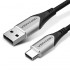 Cable USB 2.0 Tipo-C Vention CODHD/ USB Tipo-C Macho - USB Macho/ 480Mbps/ 50cm/ Gris
