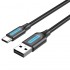 Cable USB 2.0 Tipo-C Vention COKBH/ USB Macho - USB Tipo-C Macho/ 480Mbps/ 2m/ Gris
