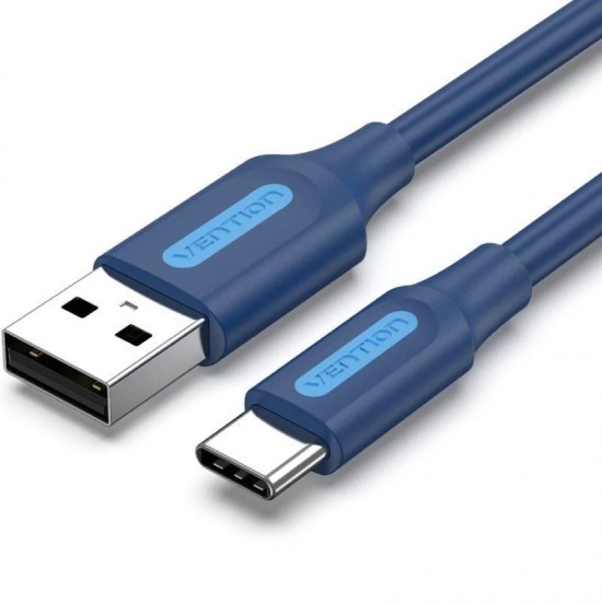 Cable usb 2.0 tipo-c vention coklf/ usb tipo-c macho - usb macho/ 480mbps/ 1m/ azul