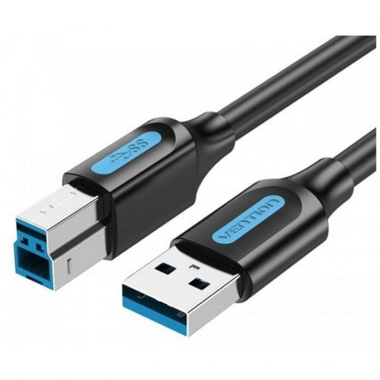 Cable usb 3.0 vention coobf/ usb tipo-b macho - usb macho/ 5gbps/ 1m/ negro