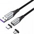 Cable USB 2.0 Vention CQNHD/ USB Macho/ MicroUSB Macho - USB Tipo-C Macho/ 480Mbps/ 50cm/ Gris