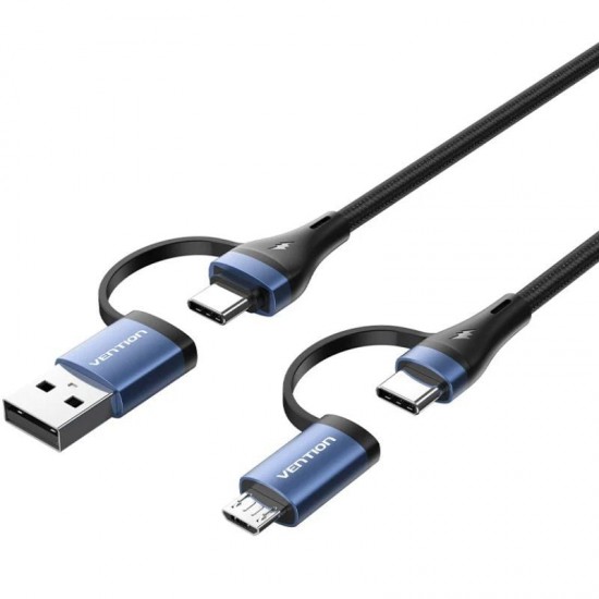 Cable usb 2.0 tipo-c vention ctllf/ usb tipo-c macho - usb macho/ microusb macho - usb tipo-c macho/ hasta 100w/ 480mbps/ 1m/ Cable usb 2.0 tipo-c vention ctllf/ usb tipo-c macho - usb macho/ microusb macho - usb tipo-c macho/ hasta 100w/ 480mbps/ 1m/