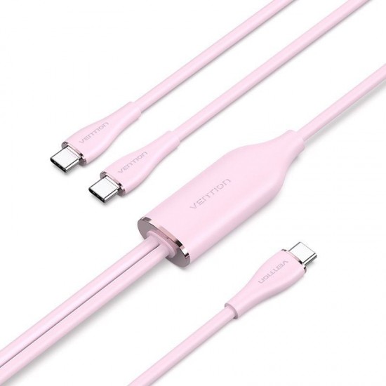 Cable usb tipo-c vention ctmpg/ usb tipo-c macho - 2 x usb tipo-c macho/ hasta 100w/ 480mbps/ 1.5m/ rosa Cable usb tipo-c vention ctmpg/ usb tipo-c macho - 2 x usb tipo-c macho/ hasta 100w/ 480mbps/ 1.5m/ rosa