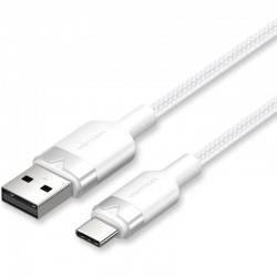 Cable USB 2.0 Tipo-C Vention CTNWF/ USB Tipo-C Macho - USB Macho/ Hasta 60W/ 480Mbps/ 1m/ Blanco