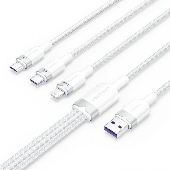Cable usb 2.0 lightning vention ctrwg/ usb macho/ usb tipo-c macho - microusb macho - lightning macho/ 1.5m/ blanco Cable usb 2.0 lightning vention ctrwg/ usb macho/ usb tipo-c macho - microusb macho - lightning macho/ 1.5m/ blanco