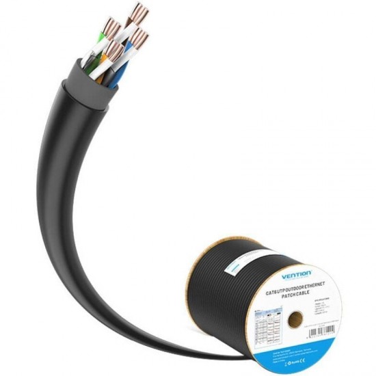 Bobina de cable rj45 utp vention ihlb305 outdoor patch cat.6/ 305m/ negro