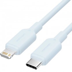 Cable USB 2.0 Tipo-C Lightning Vention LAKSH/ USB Tipo-C Macho - Lightning Macho/ Hasta 27W/ 480Mbps/ 2m/ Azul