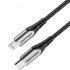 Cable USB 2.0 Tipo-C Lightning Vention TACHH/ USB Tipo-C Macho - Lightning Macho/ 480Mbps/ 2m/ Gris y Negro