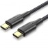 Cable USB 2.0 Tipo-C 3A Vention TAUBH/ USB Tipo-C Macho - USB Tipo-C Macho/ 480Mbps/ 2m/ Negro
