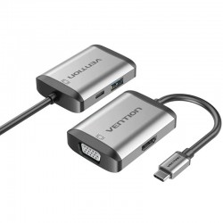 Conversor Vention TFAHB/ 1xUSB/ 1xHDMI/ 1xVGA/ 1xUSB Tipo-C PD/ Gris Conversor Vention TFAHB/ 1xUSB/ 1xHDMI/ 1xVGA/ 1xUSB Tipo-C PD/ Gris