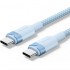 Cable USB 2.0 Tipo-C 5A Vention TRISF/ USB Tipo-C Macho - USB Tipo-C Macho/ Hasta 240W/ 480Mbps/ 1m/ Azul