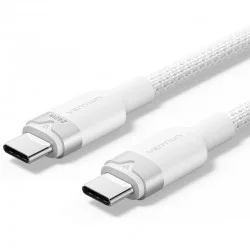 Cable USB Tipo-C 2.0 5A Vention TRIWH/ USB Tipo-C Macho - USB Tipo-C Macho/ Hasta 240W/ 480Mbps/ 2m/ Blanco Cable USB Tipo-C 2.0 5A Vention TRIWH/ USB Tipo-C Macho - USB Tipo-C Macho/ Hasta 240W/ 480Mbps/ 2m/ Blanco