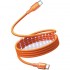 Cable Magnético USB 2.0 Tipo-C 5A Vention TSAOG/ USB Tipo-C Macho - USB Tipo-C Macho/ Hasta 240W/ 480Mbps/ 1.5m/ Naranja