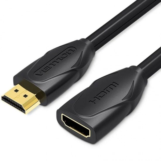 Cable alargador hdmi vention vaa-b06-b100/ hdmi macho - hdmi hembra/ 1m/ negro