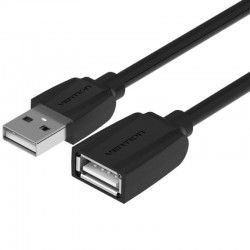 Cable Alargador USB 2.0 Vention VAS-A44-B100/ USB Macho - USB Hembra/ 1m/ Negro Cable Alargador USB 2.0 Vention VAS-A44-B100/ USB Macho - USB Hembra/ 1m/ Negro