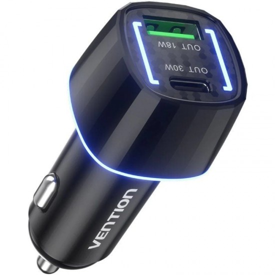 Cargador de coche vention ffrb0/ 1xusb-tipo c/ 1xusb/ 48w Cargador de coche vention ffrb0/ 1xusb-tipo c/ 1xusb/ 48w