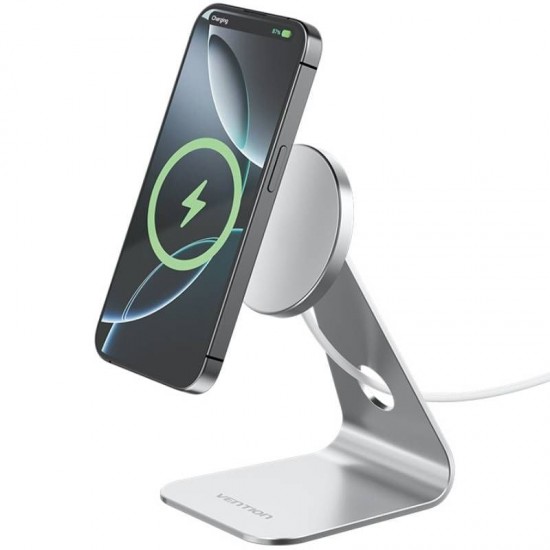 Base de carga inalámbrica/ magsafe vention fghif/ 1m/ 15w/ plateado
