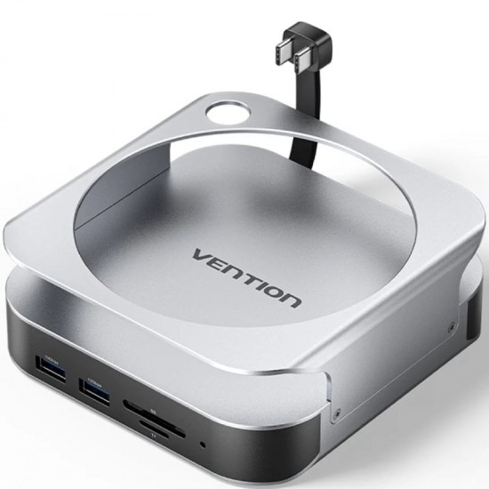 Docking para mac mini usb tipo-c vention thihag/ ranura ssd m.2/ 4xusb/ 1xusb tipo-c/ 1xdisplayport 4k/ 1xlector tarjetas/