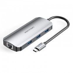 Docking USB Tipo-C Vention TOHHB/ 1xHDMI 4K/ 3xUSB/ 1xRJ45/ 1xUSB Tipo-C PD/ Gris Docking USB Tipo-C Vention TOHHB/ 1xHDMI 4K/ 3xUSB/ 1xRJ45/ 1xUSB Tipo-C PD/ Gris