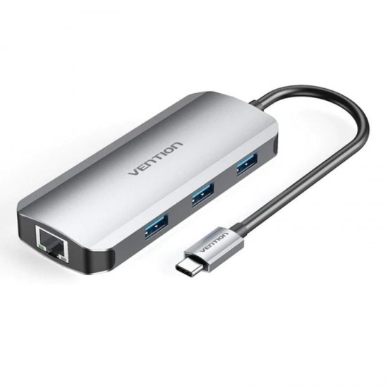 Docking usb tipo-c vention tohhb/ 1xhdmi 4k/ 3xusb/ 1xrj45/ 1xusb tipo-c pd/ gris Docking usb tipo-c vention tohhb/ 1xhdmi 4k/ 3xusb/ 1xrj45/ 1xusb tipo-c pd/ gris