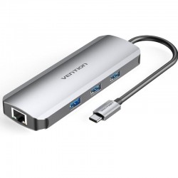 Docking USB Tipo-C Vention TOKHB/ 1xHDMI 4K/ 3xUSB/ 1xUSB Tipo-C PD/ 1xRJ45/ 1xLector Tarjetas SD y MicroSD/ Gris Docking USB Tipo-C Vention TOKHB/ 1xHDMI 4K/ 3xUSB/ 1xUSB Tipo-C PD/ 1xRJ45/ 1xLector Tarjetas SD y MicroSD/ Gris