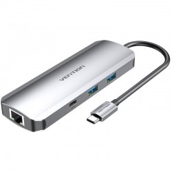 Docking USB Tipo-C Vention TOMHB/ 1xHDMI 4K/ 2xUSB/ 1xUSB Tipo-C/ 1xUSB Tipo-C PD/ 1xRJ45/ 1xLector Tarjetas SD y MicroSD/ Jack 3.5/ Gris Docking USB Tipo-C Vention TOMHB/ 1xHDMI 4K/ 2xUSB/ 1xUSB Tipo-C/ 1xUSB Tipo-C PD/ 1xRJ45/ 1xLector Tarjetas SD y MicroSD/ Jack 3.5/ Gris
