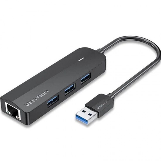 Hub usb 3.0 vention chnbb/ rj45/ 3xusb/ 1xmicrousb pd
