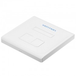 Placa de Pared Keystock Vention IFEW0/ 2 Puertos RJ45