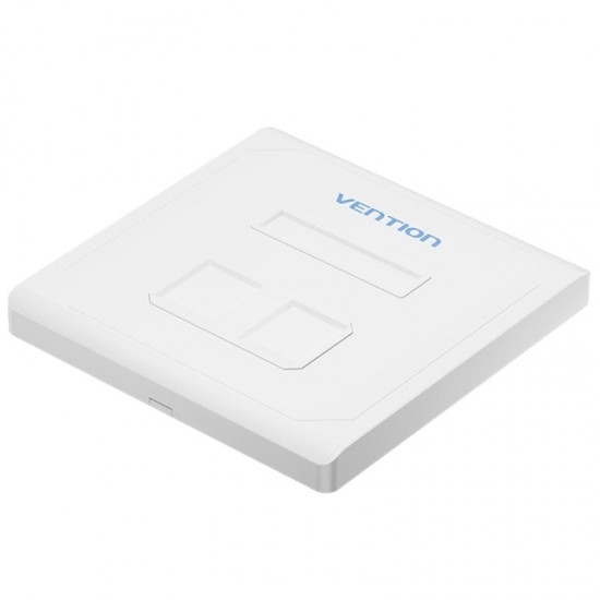 Placa de pared keystock vention ifew0/ 2 puertos rj45