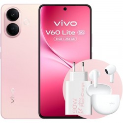 Smartphone Vivo V60 Lite 8GB/ 256GB/ 6.77'/ 5G/ Rosa/ Incluye Cargador 90W y Buds
