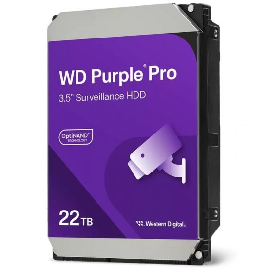 Disco duro western digital wd purple pro surveillance 22tb/ 3.5'/ sata iii/ 512mb