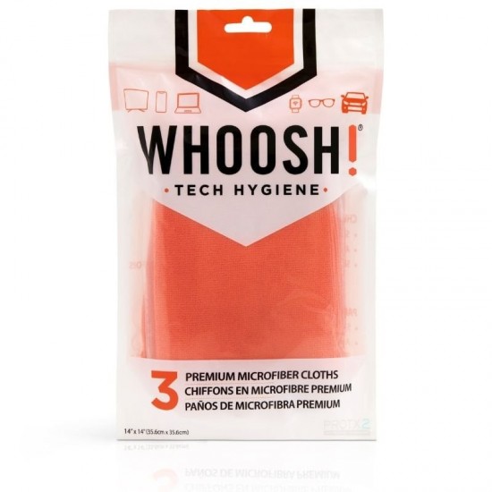 Pack de 3 paños de microfibra whoosh wsh007/ 35.6 x 35.6 cm