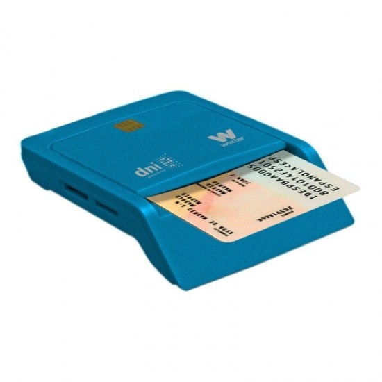 Lector de dni y tarjetas woxter combo pe26-146/ azul/ usb 2.0/ azul